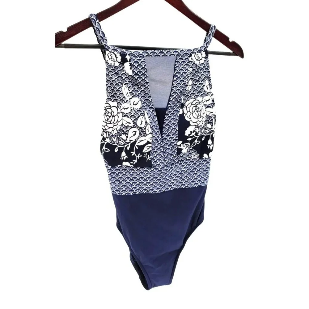 Swim Solutions 8 One-piece Swimwear Rosie Nauti High-Neck Mio Mesh Swimsuit - Picture 2 of 10